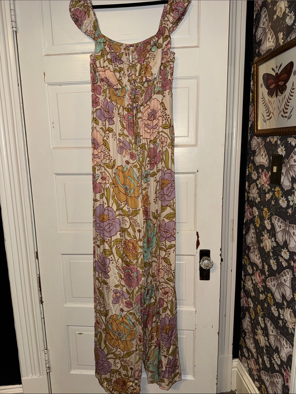 Free People Pastel Floral Sleeveless Wide-Leg Jumpsuit
